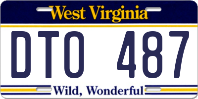 WV license plate DTO487