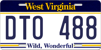 WV license plate DTO488