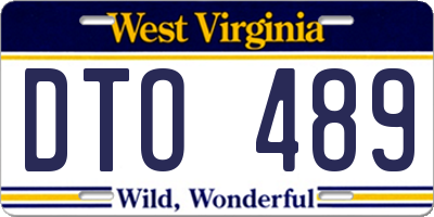 WV license plate DTO489