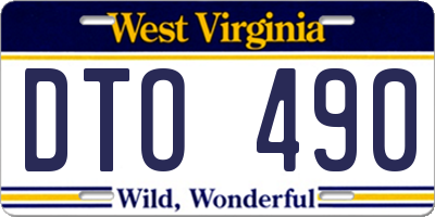 WV license plate DTO490