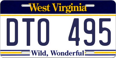 WV license plate DTO495
