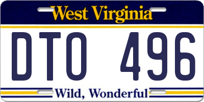 WV license plate DTO496