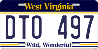 WV license plate DTO497