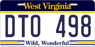 WV license plate DTO498