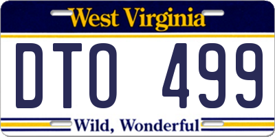 WV license plate DTO499