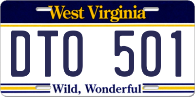 WV license plate DTO501