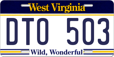 WV license plate DTO503