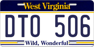 WV license plate DTO506
