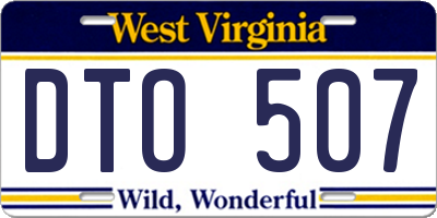 WV license plate DTO507