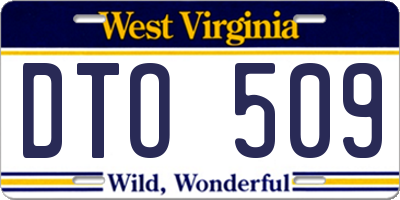 WV license plate DTO509