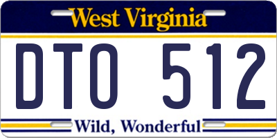 WV license plate DTO512