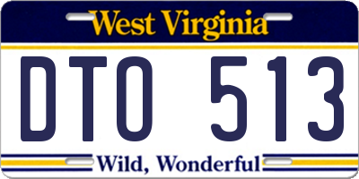 WV license plate DTO513