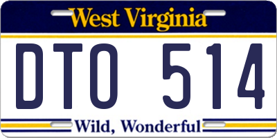 WV license plate DTO514