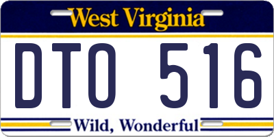 WV license plate DTO516