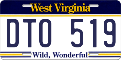WV license plate DTO519