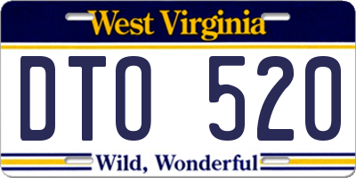 WV license plate DTO520