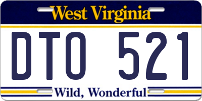 WV license plate DTO521