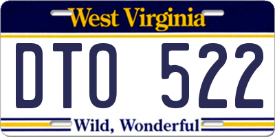 WV license plate DTO522