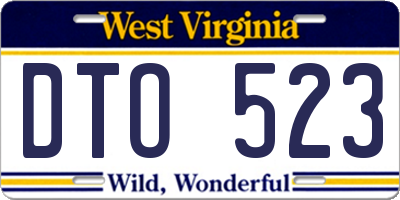 WV license plate DTO523