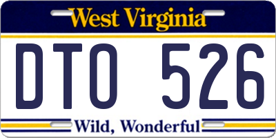 WV license plate DTO526