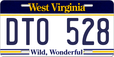 WV license plate DTO528