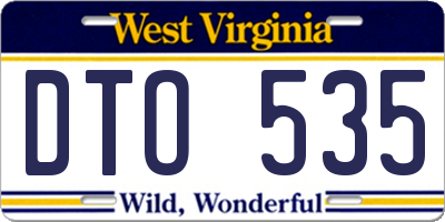 WV license plate DTO535