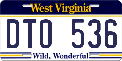 WV license plate DTO536
