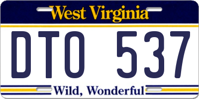 WV license plate DTO537
