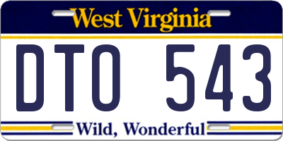 WV license plate DTO543
