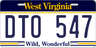 WV license plate DTO547