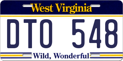 WV license plate DTO548