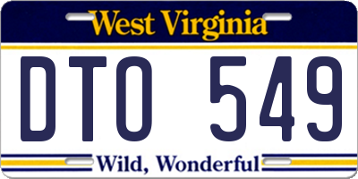 WV license plate DTO549
