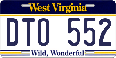 WV license plate DTO552
