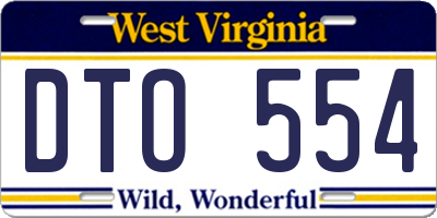 WV license plate DTO554