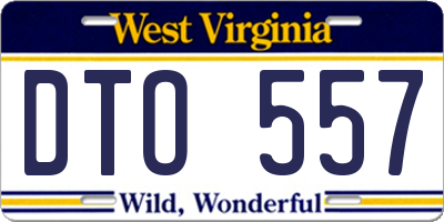 WV license plate DTO557