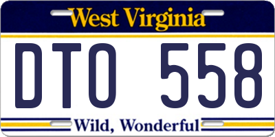 WV license plate DTO558