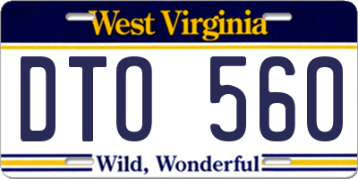 WV license plate DTO560