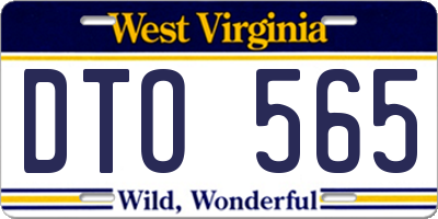 WV license plate DTO565