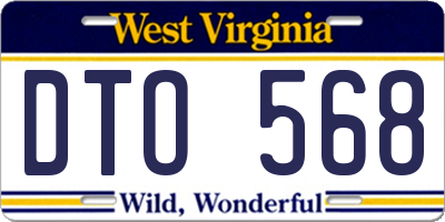 WV license plate DTO568