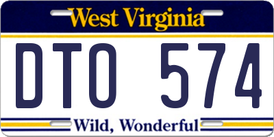 WV license plate DTO574