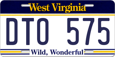 WV license plate DTO575
