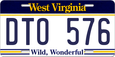 WV license plate DTO576
