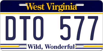 WV license plate DTO577