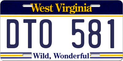 WV license plate DTO581