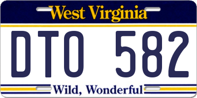 WV license plate DTO582