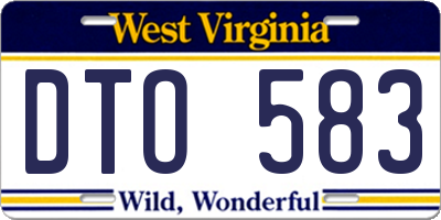 WV license plate DTO583