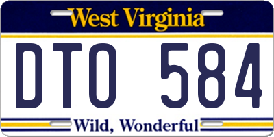 WV license plate DTO584