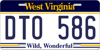 WV license plate DTO586