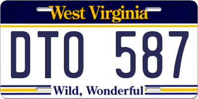 WV license plate DTO587