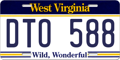 WV license plate DTO588